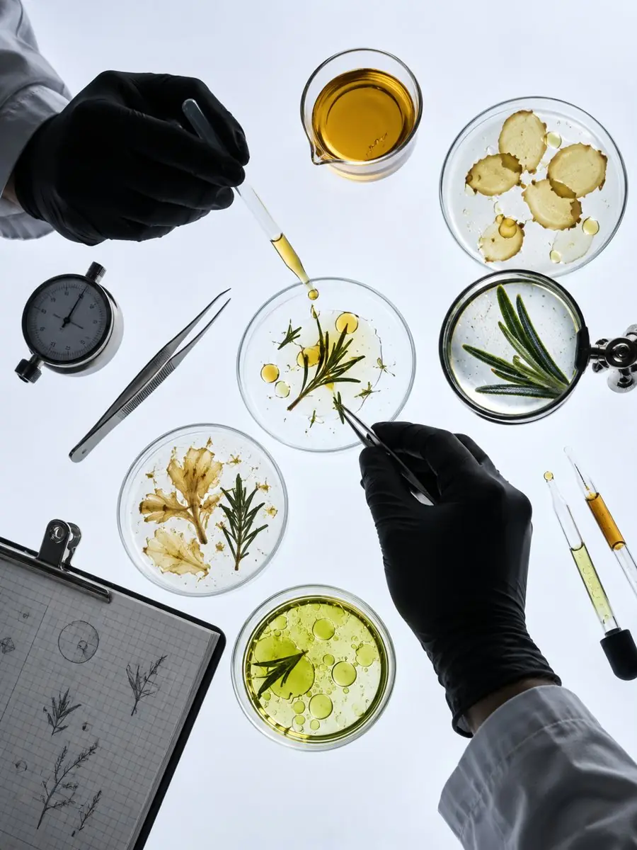 Botanicals and samples tested in the laboratory