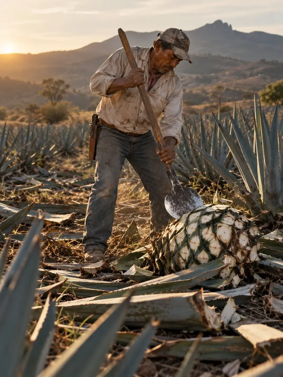 Jimador harvesting agave in Jalisco